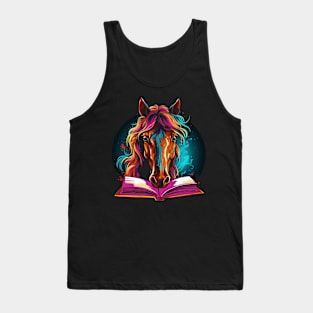 Horse Reads Book Tank Top